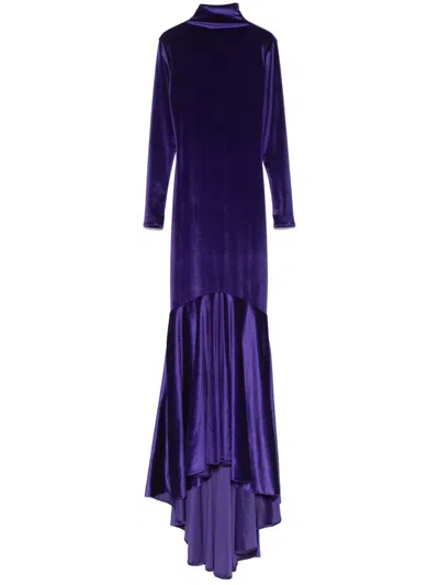 Atu Body Couture Velvet Mermaid Gown In Purple