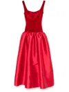Atu Body Couture Abendkleid Mit Samteinsatz In Rot