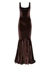 Atu Body Couture Velvet-texture Dress In Brown