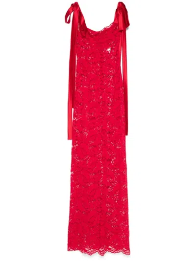 Atu Body Couture X Rue Ra Lace Maxi Dress In Red