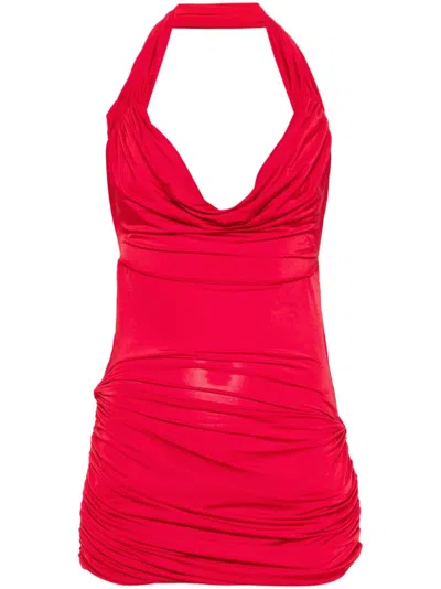 Atu Body Couture X Rue Ra Ruched Mini Dress In Red