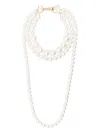Atu Body Couture Layered Pearl Necklace In White