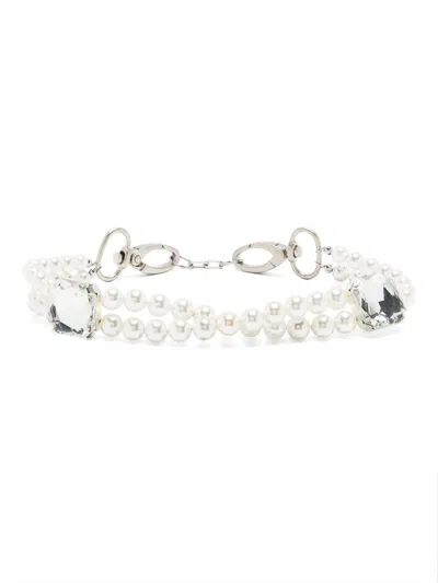 Atu Body Couture Twist-detail Bead-chain Necklace In White