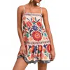 Atzbranding High-waist Printed Strappy Sundress In Multicolor In Multi