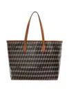 Au Depart No. 55 Monogram Coated Canvas Tote Bag In Brown