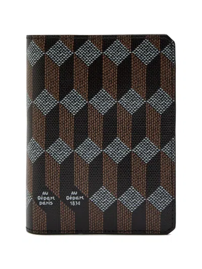 Au Depart Geometric-print Passport Holder In Multi