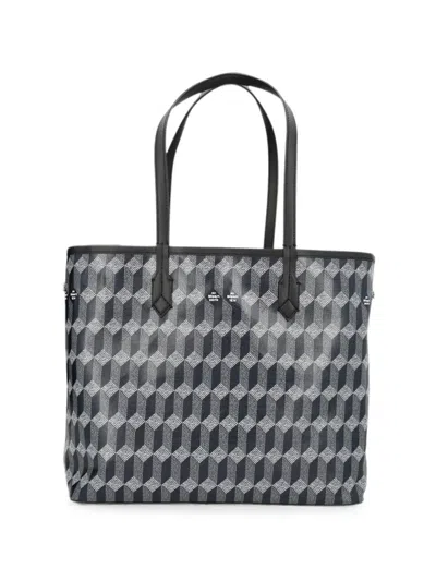 Au Depart Medium No.47 Geometric-print Coated-canvas Tote Bag In Black