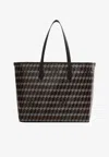 Au Depart No. 55 Monogram Coated Canvas Tote Bag In Black