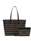 Au Depart No.47 Geometric Pattern Tote Bag In Brown