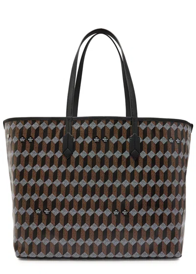 Au Depart No.55 Printed Leather Tote In Black