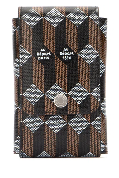 Au Depart Patterned Canvas Wallet In Black