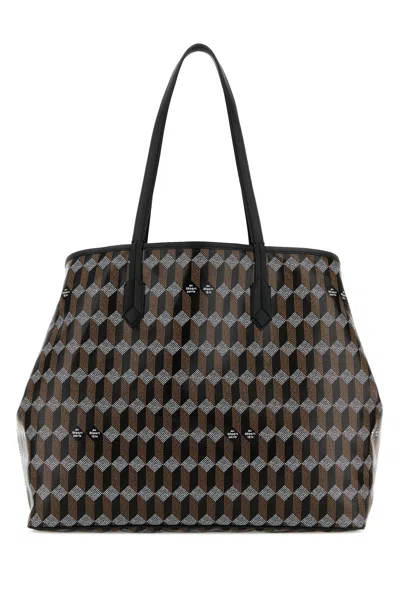 Au Depart Printed Canvas N0.55 Shopping Bag