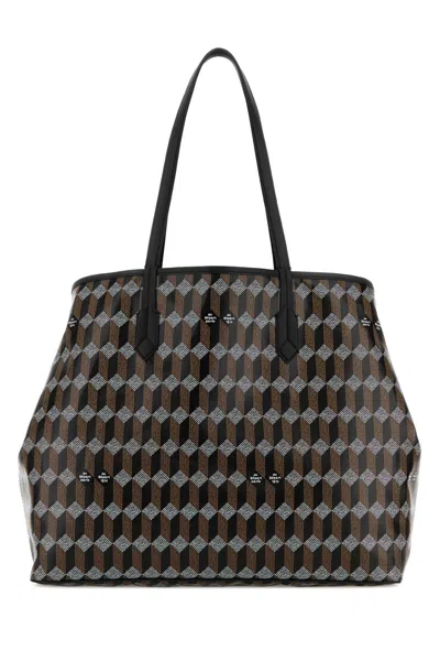 Au Depart Printed Canvas N0.55 Shopping Bag