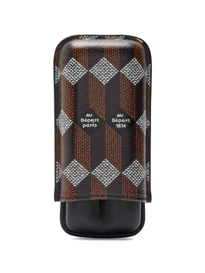 Au Depart Printed Leather Cigar Case In Multi