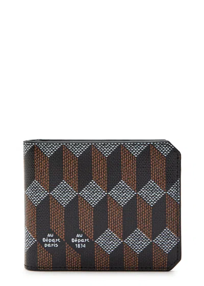 Au Depart Printed Leather Wallet In Brown