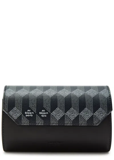 Au Depart Printed Leather Watch Case In Blue