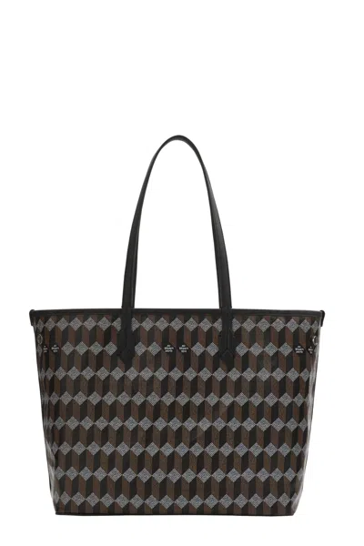 Au Depart Reversible Monogram Tote Bag With Internal Pouch In Black
