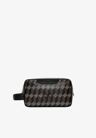 Au Depart Square 20 Monogram Pouch Bag In Black