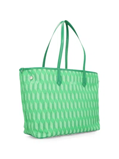 Au Depart Tote. 47 Jacquard Coated-canvas Tote Bag In Green