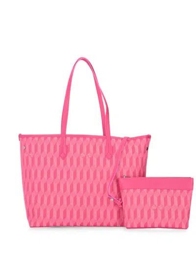 Au Depart Tote 47 Monogram-jacquard Leather-trim Tote Bag In Pink