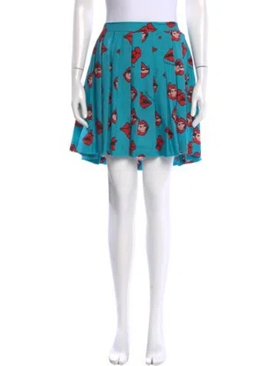 Pre-owned Au Jour Le Jour Wool Mini Skirt In Blue