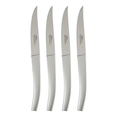 Au Nain Le Thiers 4-piece Steak Knife Set With Stainless-steel Handles In Silver