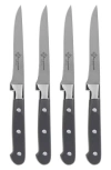 Au Nain Prince Gastronome 4-piece Steak Knife Set In Black
