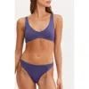 Au Naturel By Gottex Endless Summer Kaia V-neck Bra Swim Top In Ink/olive