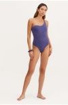 Au Naturel By Gottex Endless Summer Kate One Shoulder One Piece In Ink/olive