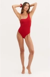 Au Naturel By Gottex Endless Summer Kate One Shoulder One Piece In Paprika
