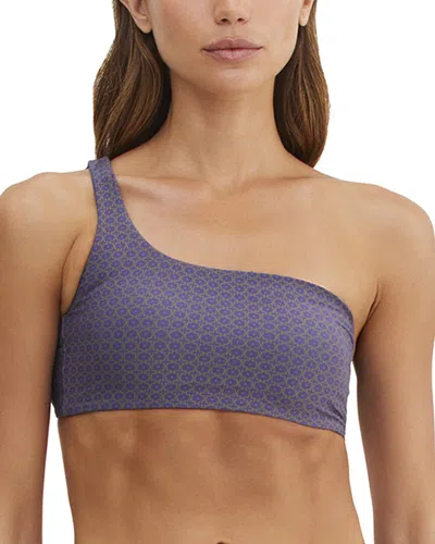 Au Naturel By Gottex Serenity Mona One-shoulder Top In Blue