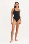 Au Naturel By Gottex Serenity  Romi High Leg Scoop Front  One Piece In Black
