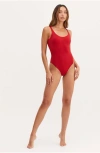 Au Naturel By Gottex Serenity  Romi High Leg Scoop Front  One Piece In Paprika