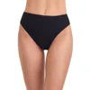 Au Naturel By Gottex Solid Textured High Leg High Waist Swim Bottom In Black