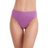 Au Naturel By Gottex Solid High Leg High Waist Swim Bottom In Purple