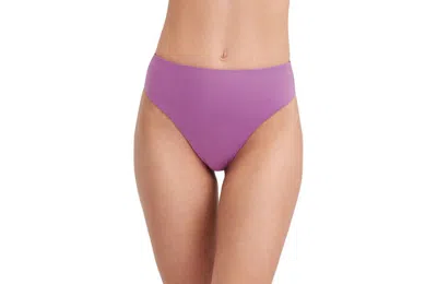 Au Naturel By Gottex Solid High Leg High Waist Swim Bottom In Purple