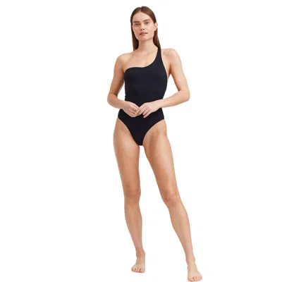 Au Naturel By Gottex Solid One-shoulder One Piece Swimsuit In Black