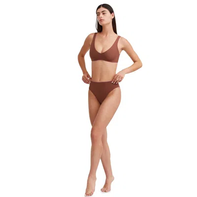 Au Naturel By Gottex Solid Reversible V-neck Bikini Swim Top In Multi