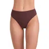Au Naturel By Gottex Solid Textured High Leg High Waist Swim Bottom In Red