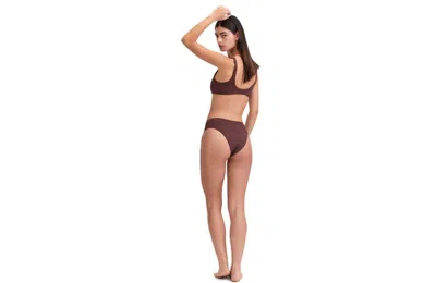 Au Naturel By Gottex Solid Textured V Neck Bikini Swim Top In Brunette