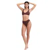 Au Naturel By Gottex Solid Textured V-neck Bikini Swim Top In Multi