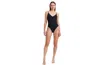 Au Naturel By Gottex Solid V Neck One Piece Swimsuit With Strap Back Detail In Black