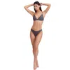 Au Naturel By Gottex Striped Print Triangle Bikini Bra Swim Top In Black