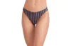 Au Naturel By Gottex Striped Print Mid-rise Swim Bottom In Dark Olive