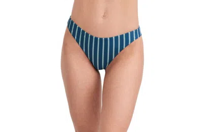 Au Naturel By Gottex Striped Print Mid-rise Swim Bottom In Dusk Blue