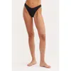 Au Naturel By Gottex Timeless Chic Iman  High Leg Swim Bottom In Black