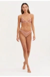 Au Naturel By Gottex Timeless Chic Mila Wide Band Triangle Bikini Top In Red