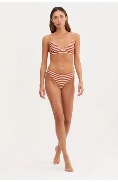 Au Naturel By Gottex Timeless Chic Mila Wide Band Triangle Bikini Top In Red
