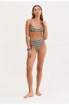 Au Naturel By Gottex Timeless Chic Mila Wide Band Triangle Bikini Top In Blk/ivory