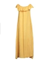 Au Petit Bonheur Woman Maxi Dress Ocher Size 2 Linen In Yellow